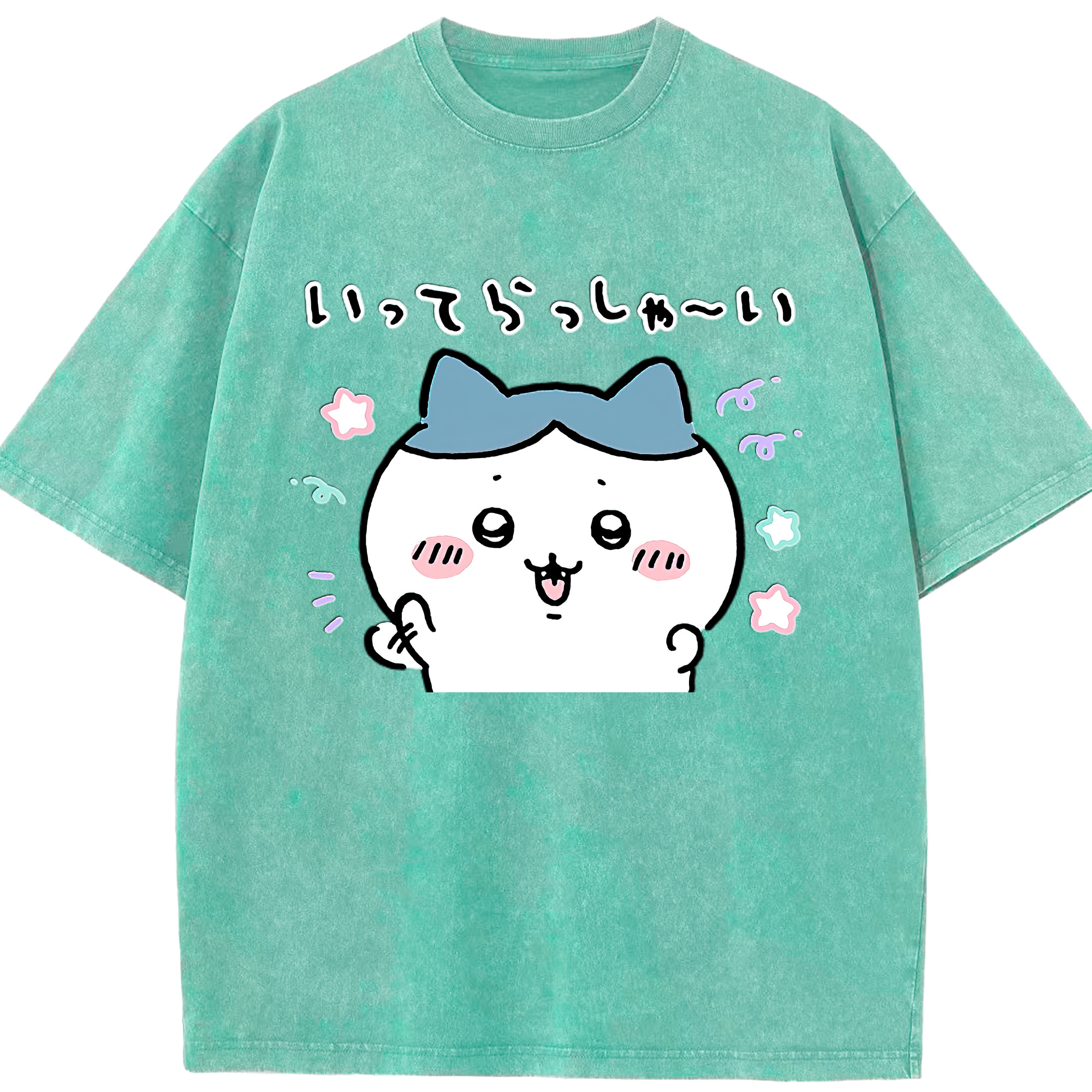 （画像用） ちいかわ ハチワレ Chii-kawa hachiware 綿100% ヴィンテージ風 半袖Tシャツ（フロントプリント）